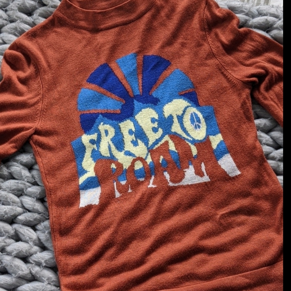 Free People Free To Roam Terracotta Sweater Sz XS